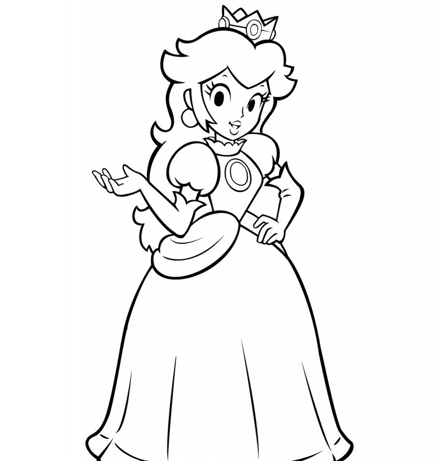 Online coloring book: Coloring book beautiful princess from Mario